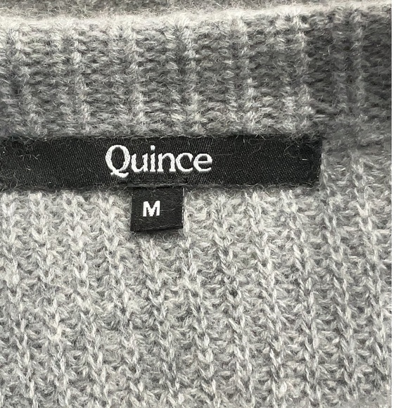 Quince 100% Mongolian Cashmere Jenni Kayne Fisherman Sweater Light Grey Medium - Picture 5 of 9